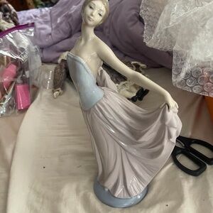 Lladro Graceful Dancer Figurine in Soft Blue and Cream